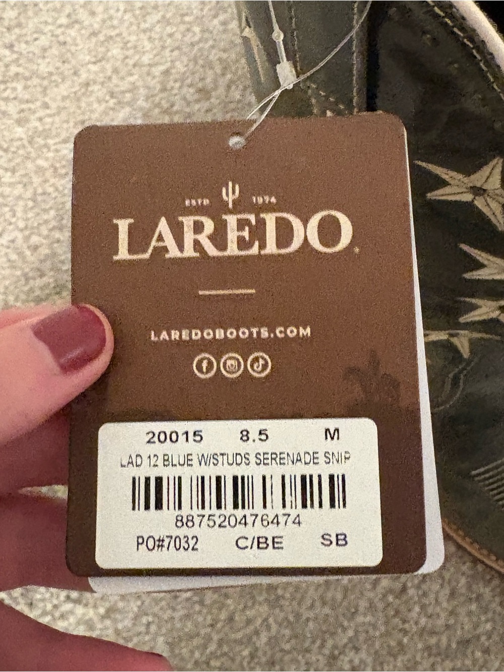 Laredo Serenade Star Applique Western Boots NWT Size 8.5 Women’s Wide Calf - Picture 4 of 6